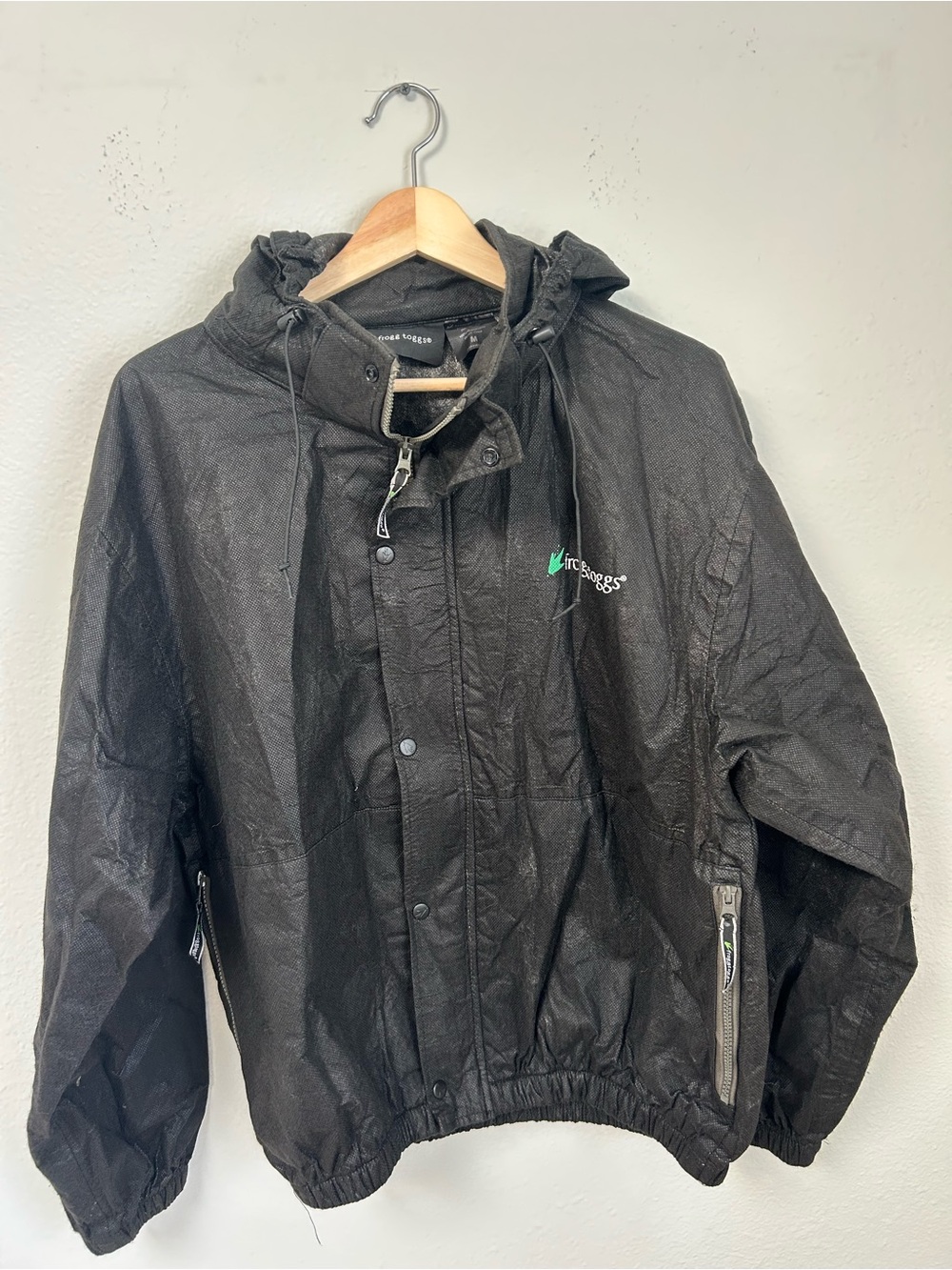 Frogg Toggs Hooded Windbreaker Jacket with Embroidered Logo